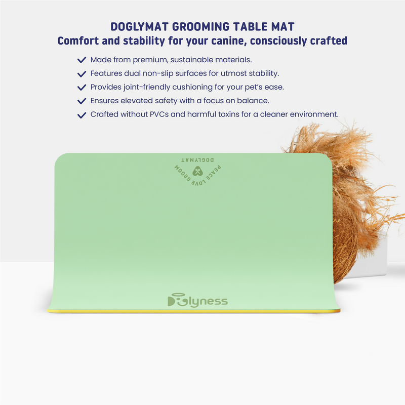 Doglymat™ Minty Paws | Sustainable Dog Grooming Table Mat